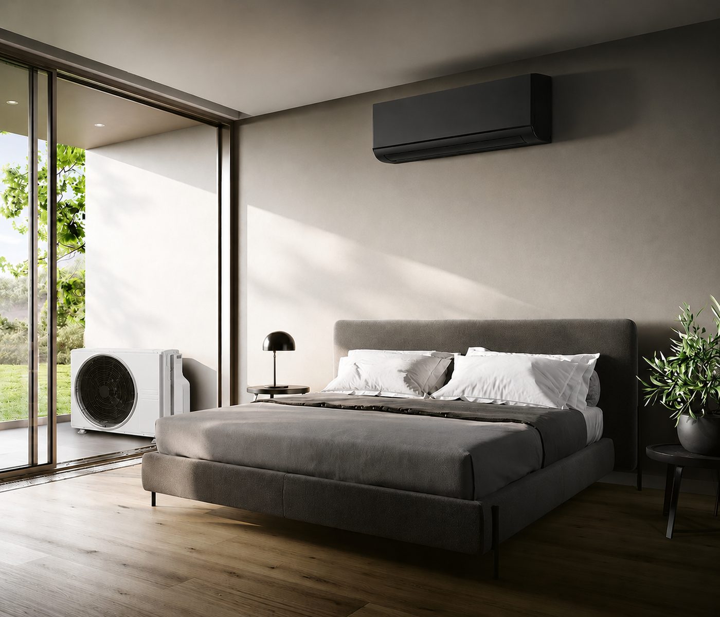 Split-Klimaanlage im Schlafzimmer – Installation von Elektro AN Erlangen